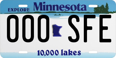 MN license plate 000SFE