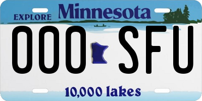 MN license plate 000SFU