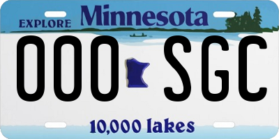 MN license plate 000SGC