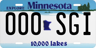 MN license plate 000SGI