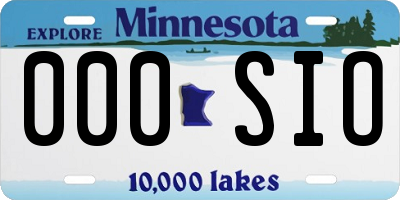 MN license plate 000SIO