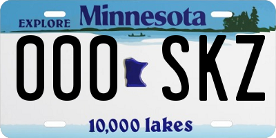 MN license plate 000SKZ
