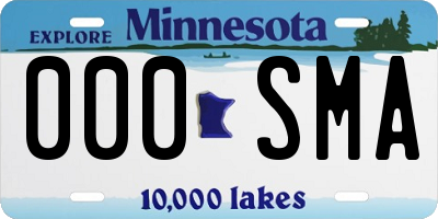 MN license plate 000SMA