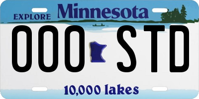 MN license plate 000STD