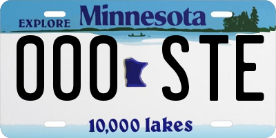 MN license plate 000STE