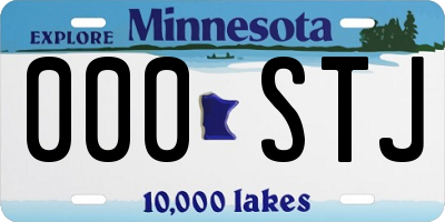 MN license plate 000STJ