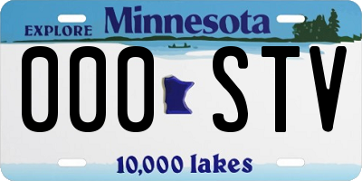 MN license plate 000STV