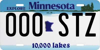 MN license plate 000STZ