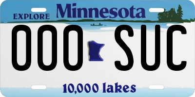 MN license plate 000SUC