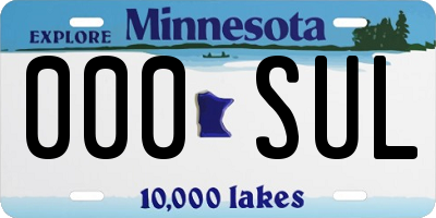 MN license plate 000SUL