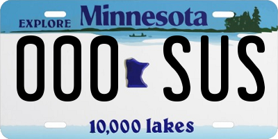MN license plate 000SUS