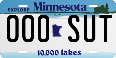 MN license plate 000SUT