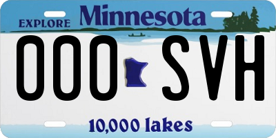 MN license plate 000SVH