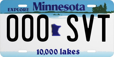 MN license plate 000SVT