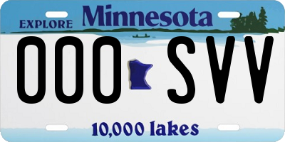 MN license plate 000SVV