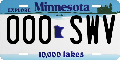 MN license plate 000SWV