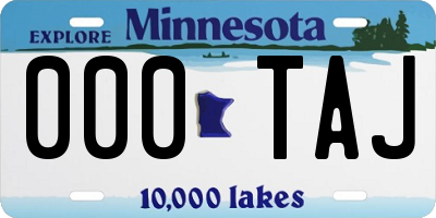 MN license plate 000TAJ