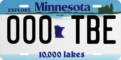 MN license plate 000TBE