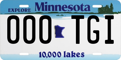 MN license plate 000TGI