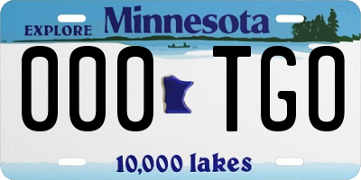 MN license plate 000TGO