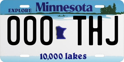 MN license plate 000THJ