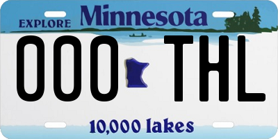 MN license plate 000THL