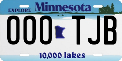 MN license plate 000TJB