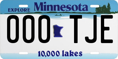 MN license plate 000TJE
