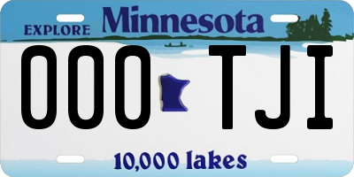 MN license plate 000TJI