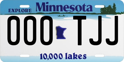 MN license plate 000TJJ