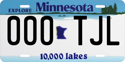 MN license plate 000TJL