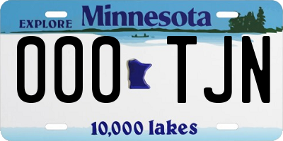 MN license plate 000TJN