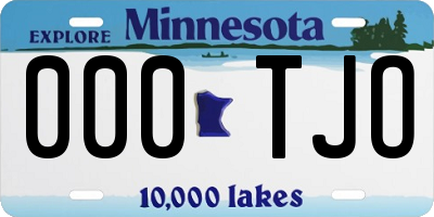 MN license plate 000TJO