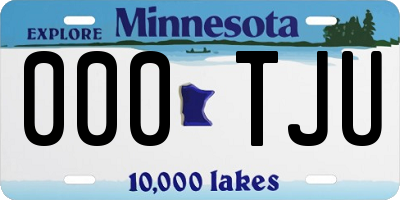 MN license plate 000TJU
