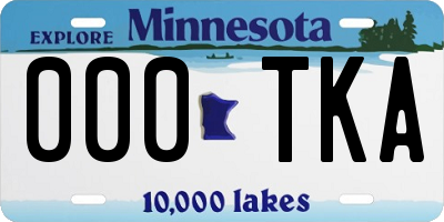 MN license plate 000TKA