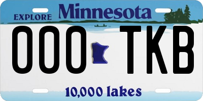 MN license plate 000TKB