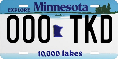 MN license plate 000TKD