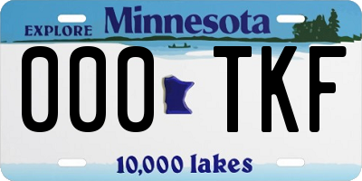 MN license plate 000TKF