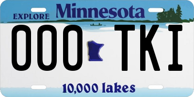 MN license plate 000TKI