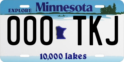 MN license plate 000TKJ