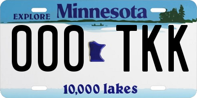 MN license plate 000TKK