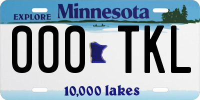 MN license plate 000TKL