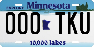 MN license plate 000TKU