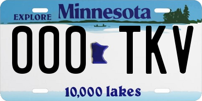 MN license plate 000TKV