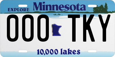 MN license plate 000TKY