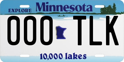 MN license plate 000TLK