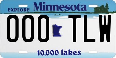 MN license plate 000TLW