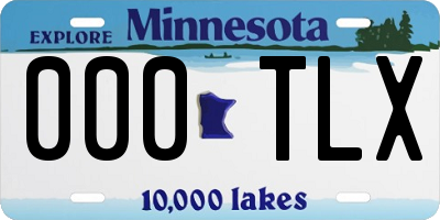 MN license plate 000TLX