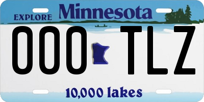 MN license plate 000TLZ