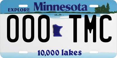 MN license plate 000TMC
